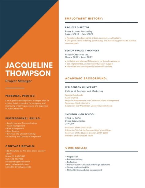 Free Resume Template With Sidebar - Free Templates Printable