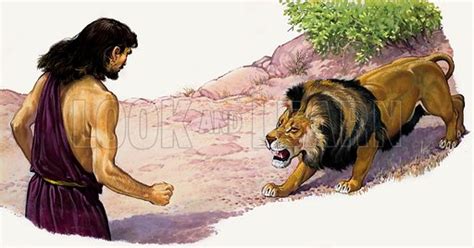 Samson and a Lion stock image | Look and Learn