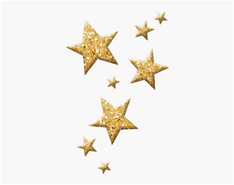 Glitter Gold Star Png - Transparent Background Gold Stars Png, Png Download - kindpng