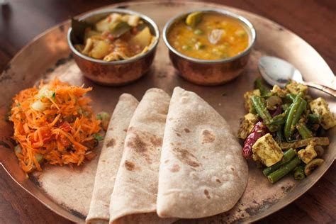 Everyday Meal Plate: Bengali Style Moong Dal, Stir Fried Green Beans, Papad Er Dalna & Salad by ...