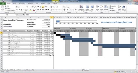 Project Gantt Chart Excel Template 2014 - Microsoft Excel Templates