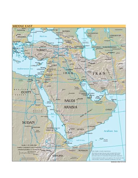 Cia World Factbook Reference Map Middle East