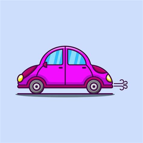 Premium Vector | Cartoon cute car in pink illustration