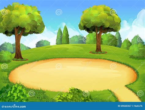 Park playground background stock vector. Illustration of season - 69660367