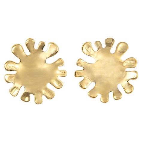 Tiffany and Co. Gold Dome Earrings For Sale at 1stDibs
