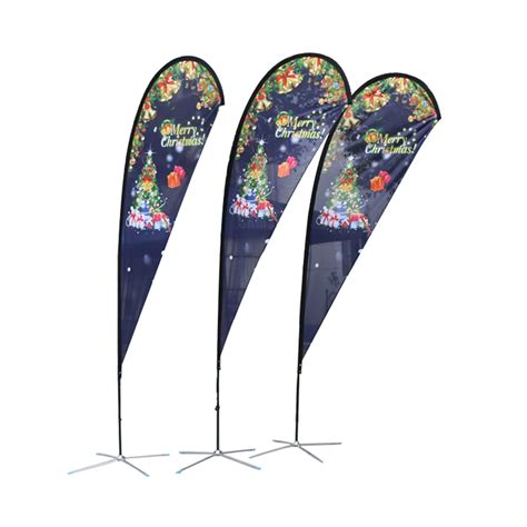 Custom design printing outdoor advertising feather teardrop beach flag garden decoration ...