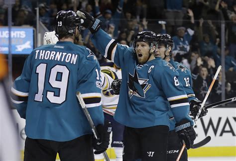 Joe Pavelski scores two goals as Sharks top Sabres