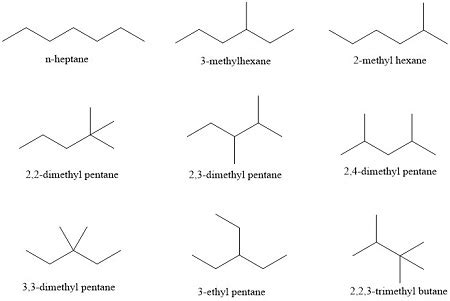 How many isomers does heptane have? Sketch two isomers of heptane. | Homework.Study.com