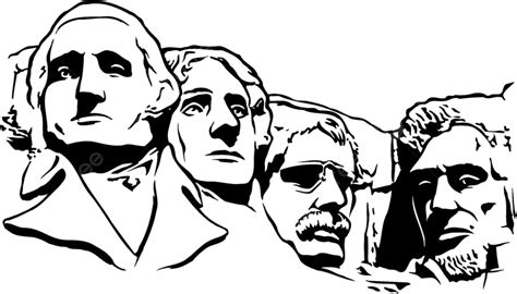 Mount Rushmore Vector Art PNG, Mount Rushmore Mountain Carving Faces ...