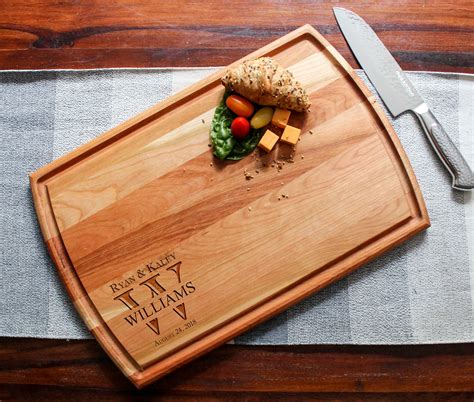 Personalized Cutting Board, boards with juice groove, Engraved cutting board, housewarming gifts ...