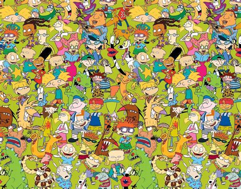 90s Cartoon Characters Collage