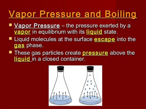 Vapor pressure and boiling