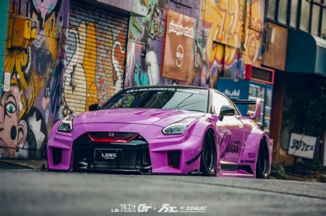 Liberty Walk LB-Silhouette WORKS GT NISSAN 35GT-RR in pink color spec with Fi EXHAUST Race ...