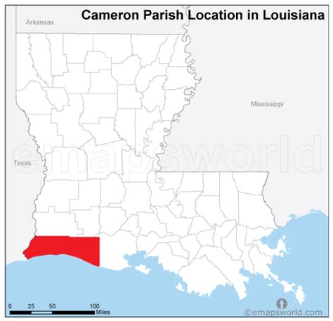 cameron parish location map louisiana | Emapsworld.com