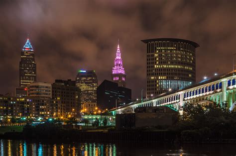 cleveland skyline - cleveland skyline at night | Cleveland skyline, Night skyline, Cleveland