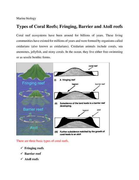 Types of Coral Reefs; Fringing, Barrier and Atoll reefs - Marine ...