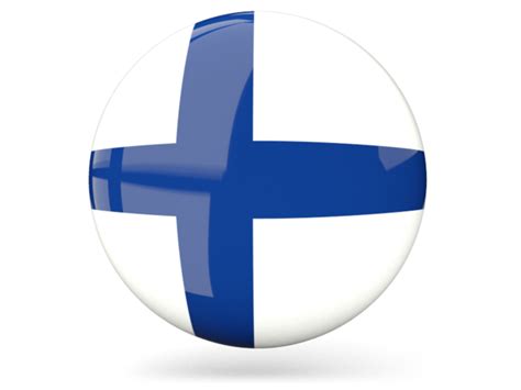 Glossy round icon. Illustration of flag of Finland