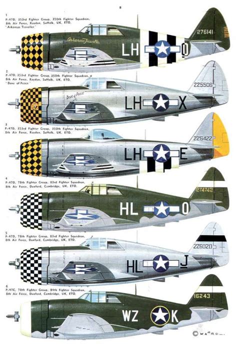 02 Republic P-47 Thunderbolt Page 28-960 Aircraft Painting, Aircraft ...