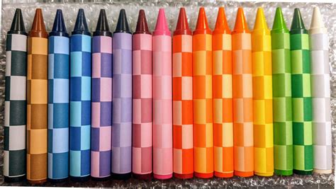 16 Joe CHECKERED COLORED jumbo crayons collection - Handcrafted