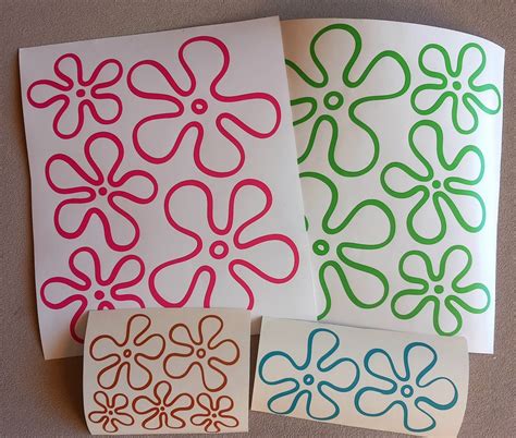 Set of 5 Flower Vinyl Decals.home Decor.wall Decals.furniture Decals ...