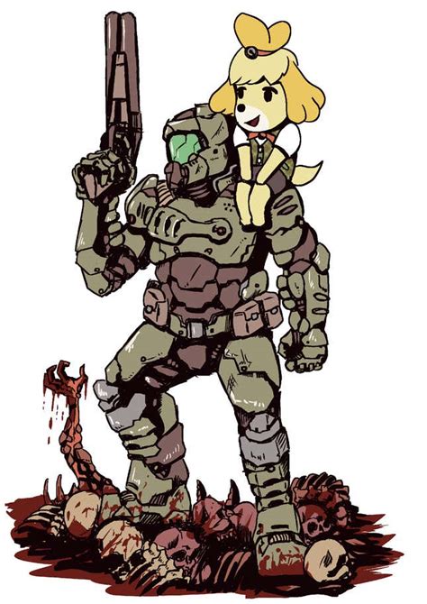 Doomguy And Isabelle Are Best Friends