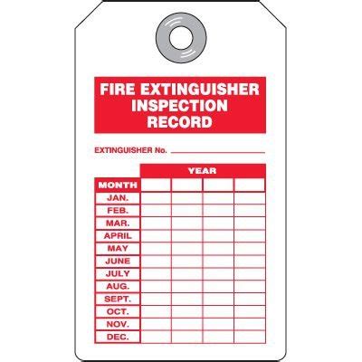 Fire Extinguisher Inspection Record Tags | Emedco