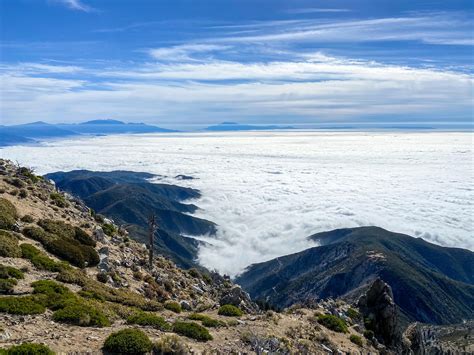 Sea of fog beneath Cucamonga Peak, Oct 2020 : r/socalhiking