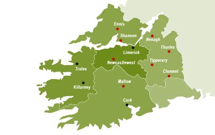 Munster Map Regional City - Map of Ireland City Regional Political