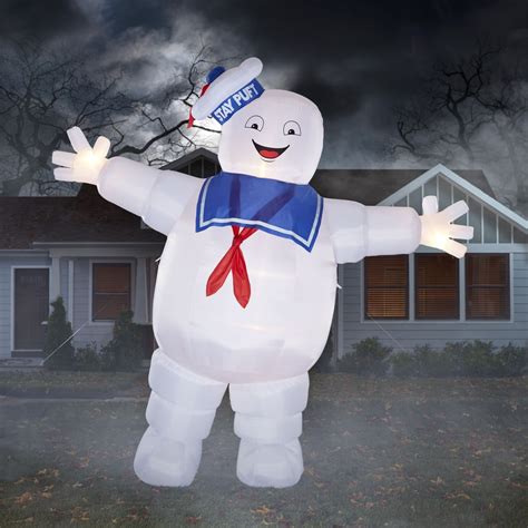 Gemmy 12-ft x 13-ft Lighted Stay Puft Marshmallow Man Halloween Inflatable at Lowes.com