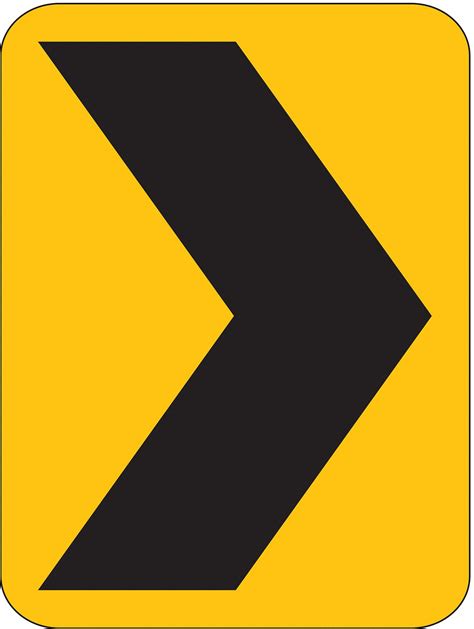 LYLE Chevron Symbol Traffic Sign, MUTCD Code W1-8, 18 in x 12 in ...