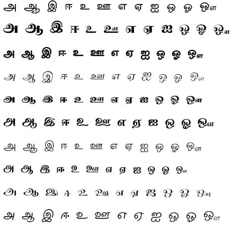 Free Tamil Unicode fonts - Download link and samples of their styles