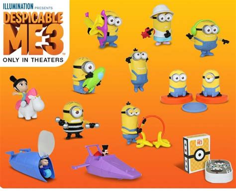 MCDONALDS 2017 MINIONS DESPICABLE ME 3 TOYS. COMPLETE SET OF 12 TOYS ...