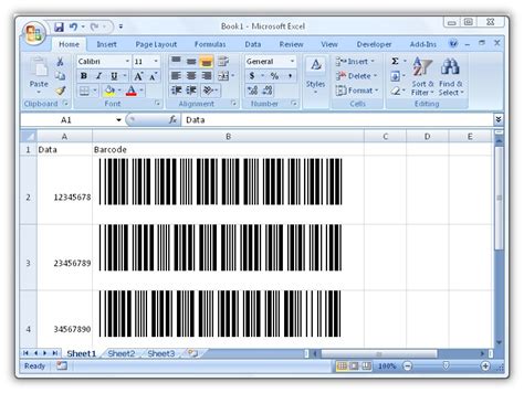 Excel Barcode Fonts