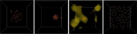 Screen shots of a simulation environment showing the use of a swarm ...