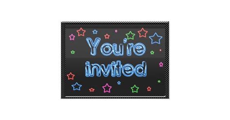 Neon Party Invitation | Zazzle.com