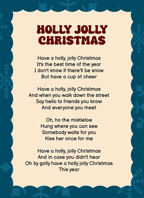 Printable Christmas Music Sheets With Lyrics