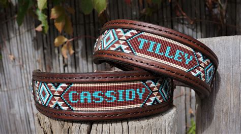 Personalized Beaded Dog Collar | Beaded dog collar, Pretty dog collars, Paracord dog collars