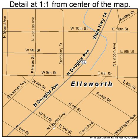 Ellsworth Kansas Street Map 2020500