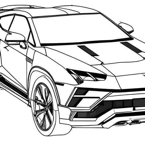 Lamborghini Urus Coloring Page · Creative Fabrica