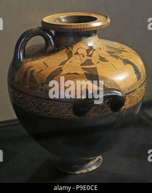 Priam killed by Neoptolemus, Greek mythology Stock Photo - Alamy