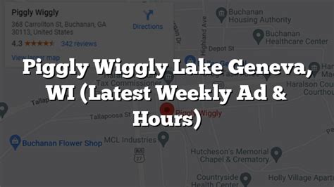 Piggly Wiggly Lake Geneva, WI (Latest Weekly Ad & Hours) | WeeklyadsNews