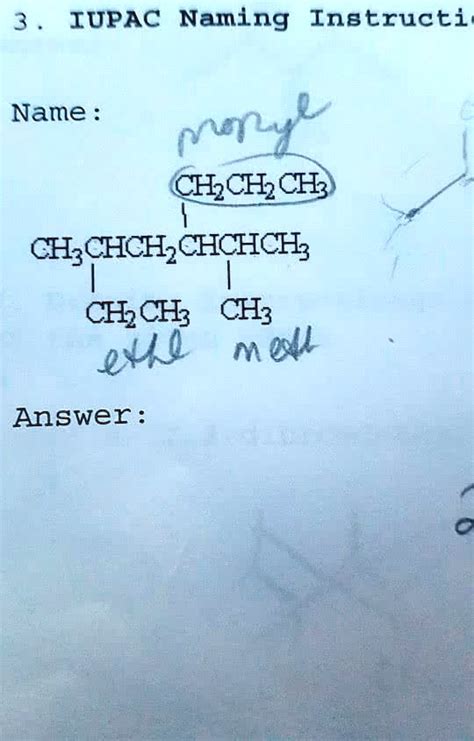 SOLVED: Is this 2-ethyl-5-methyl-5-propylhexane? Am I spelling it in the proper order? 3. IUPAC ...