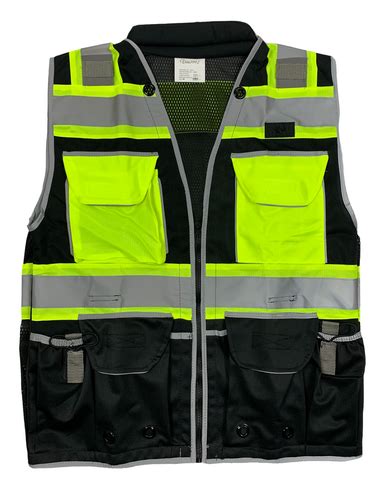 REXZUS E Engineer Safety Vest High Visibility Reflective Black Series – WWW.REXZUS.COM