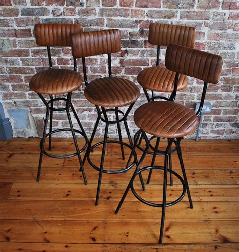 Vintage Leather Bar Stools