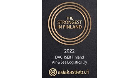 DACHSER Finland awarded the ‘Strongest in Finland’ certificate