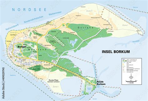 Map Insel Borkum Stock-Vektorgrafik | Adobe Stock