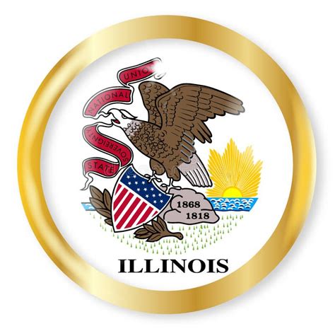 Illinois State Flag Button stock illustration. Illustration of great - 7310915