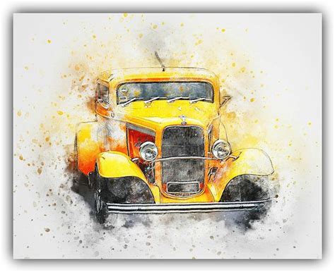 Classic Car Printable Car Art Car Nursery Digital Print | Etsy in 2021 | Art cars, Classic cars ...