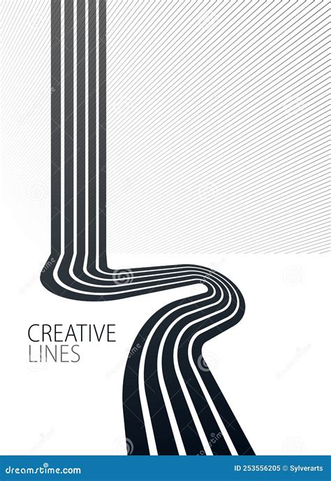 Linear Composition Vector Road To Horizon, Abstract Background with Lines in 3D Perspective ...