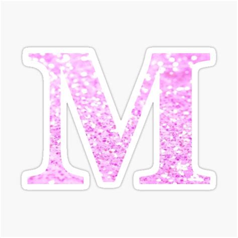 Letter M Pink Glitter Stickers | Redbubble Monogram Stickers, Monogram Letters, Rose Gold ...